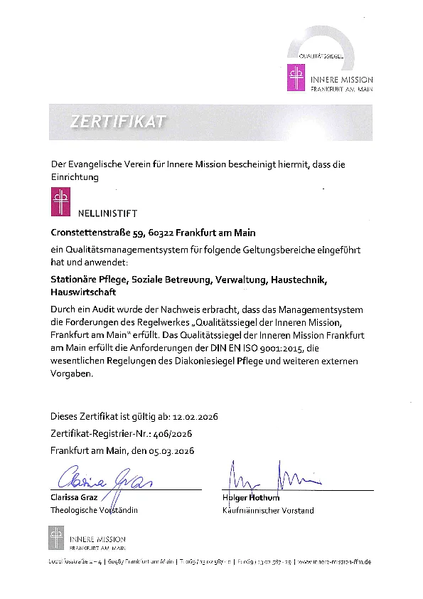 Download Zertifikat Qualitätssicherung